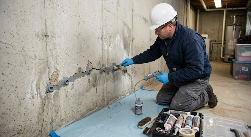 Basement Crack Repair in Chelsea, MI