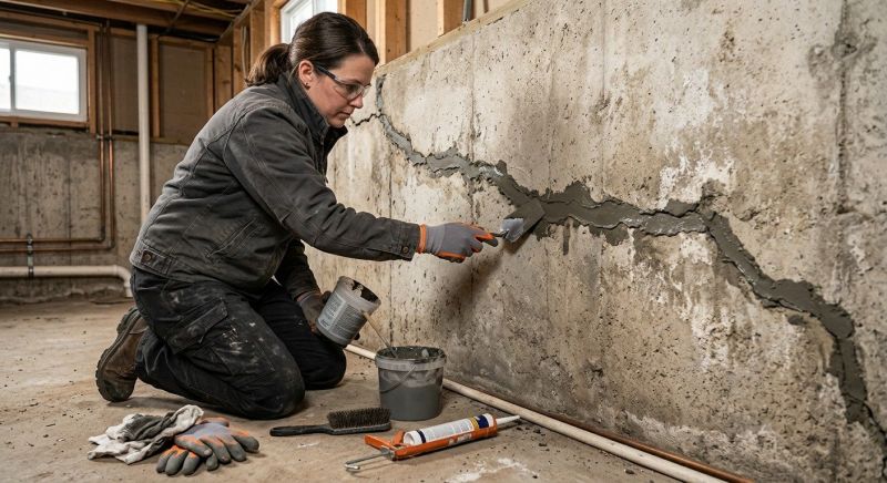 Cracked Basement Floor Repair in Chelsea, MI