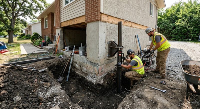 Foundation Pier Repair in Chelsea, MI