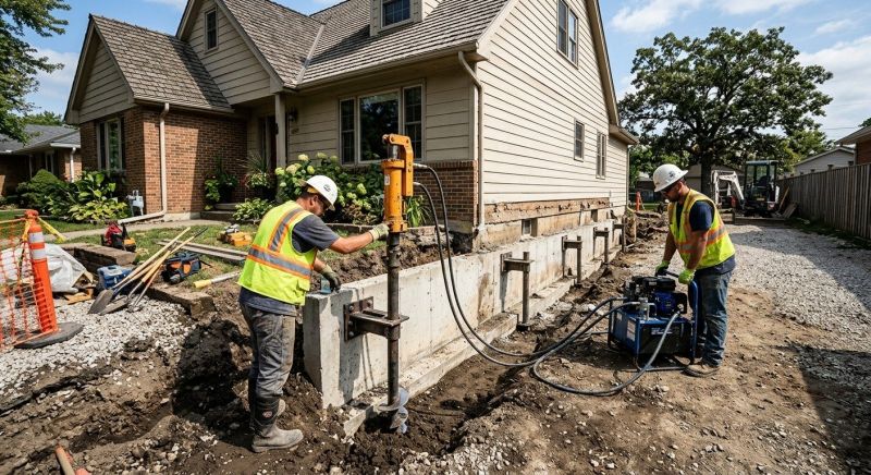 Foundation Stabilizing in Chelsea, MI