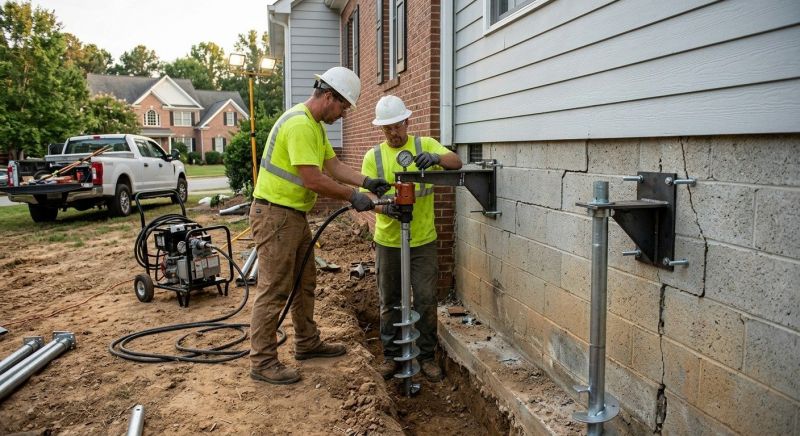 Helical Piers Installation in Chelsea, MI