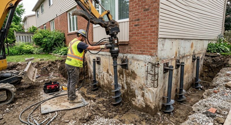 Helical Piers Installation in Chelsea, MI