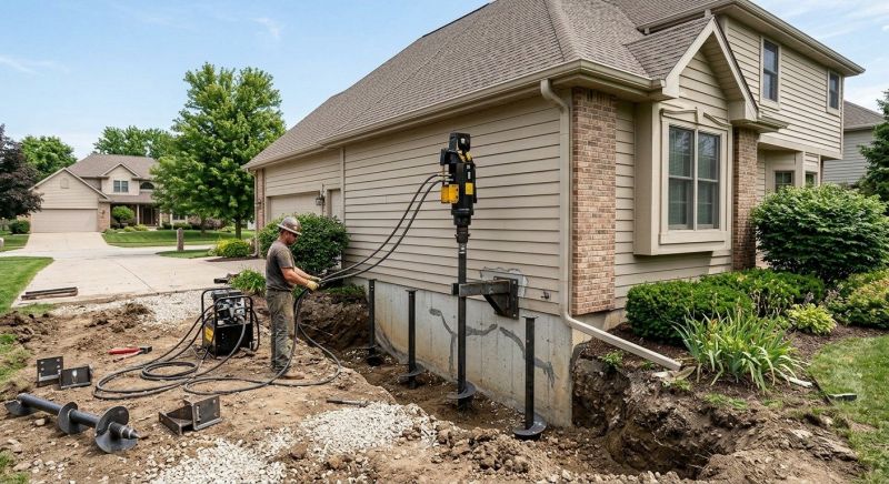Helical Pile Installation in Chelsea, MI
