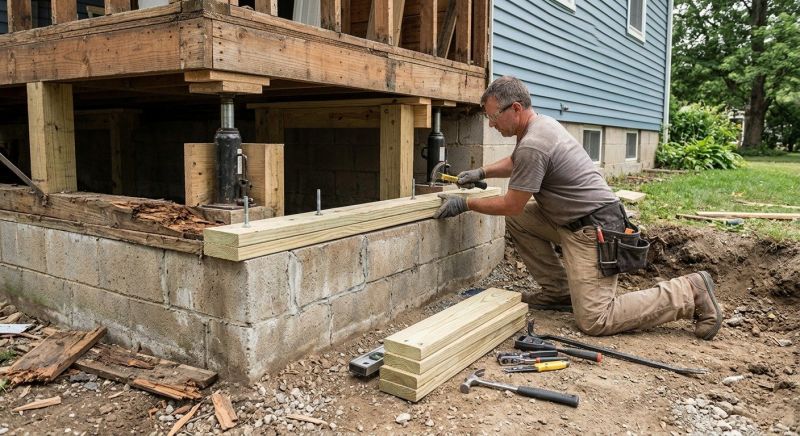 House Foundation Repair in Grass Lake, MI