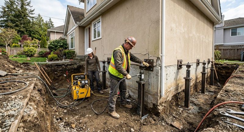 Sinking Foundation Repair in Clinton, MI