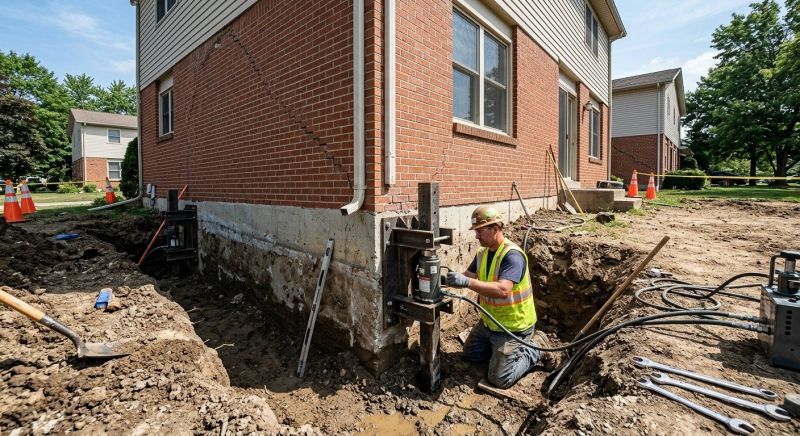 Sinking Foundation Repair in Clinton, MI