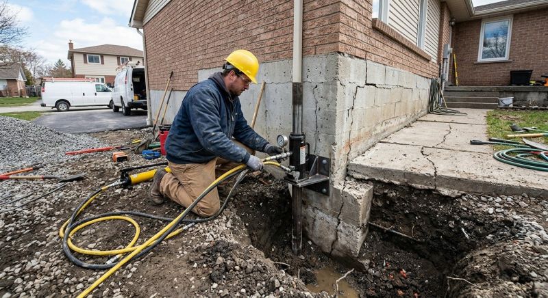 Sinking Foundation Repair in Clinton, MI