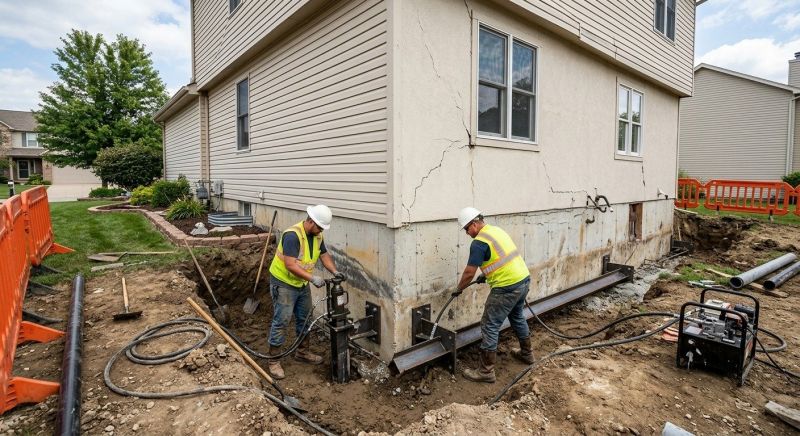 Sinking Foundation Repair in Fowlerville, MI