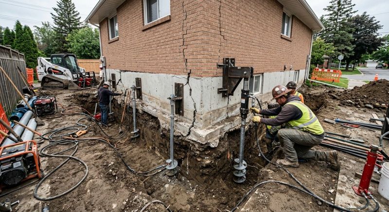 Sinking Foundation Repair in Fowlerville, MI